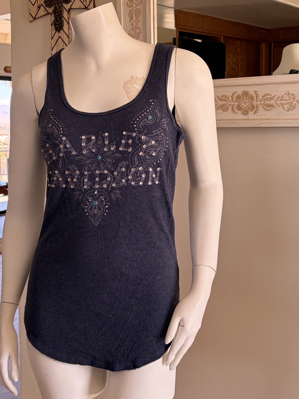Vintage Harley-Davidson Y2K Rhinestone Tank-Top Size M